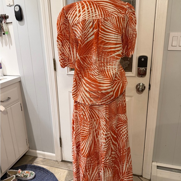 Panama Jack Vibrant Orange and White Maxi Dress - Picture 2 of 6